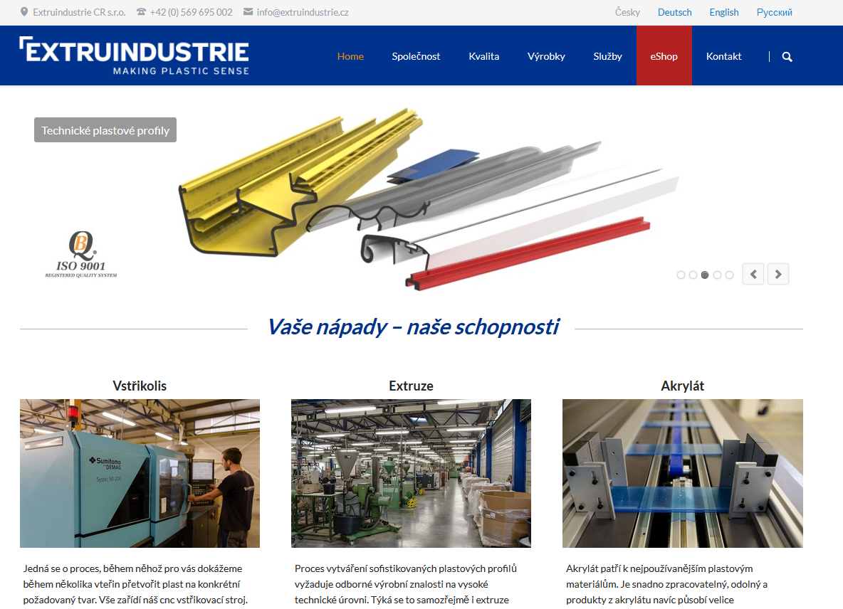 Extruze plastových profil - Extruindustrie CR s.r.o.