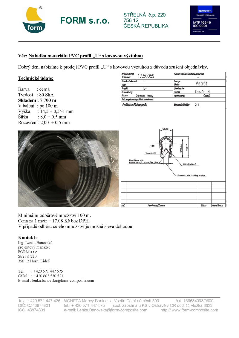 PVC profil U